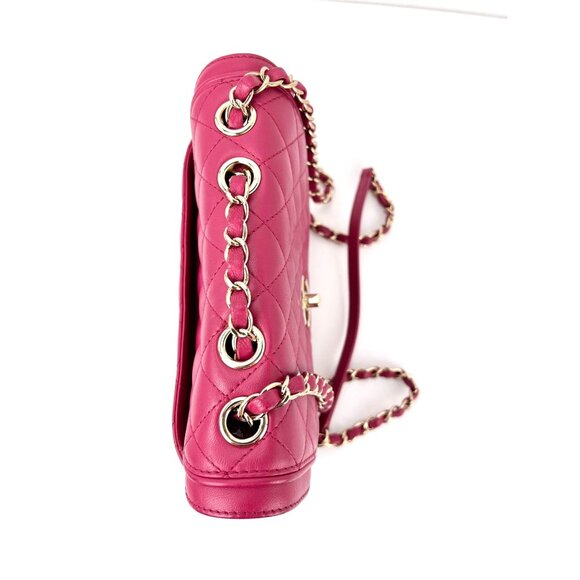 Chanel Lambskin Quilted Lovely Day Medium Pink Flap Crossbody Bag - Picture 12 of 16